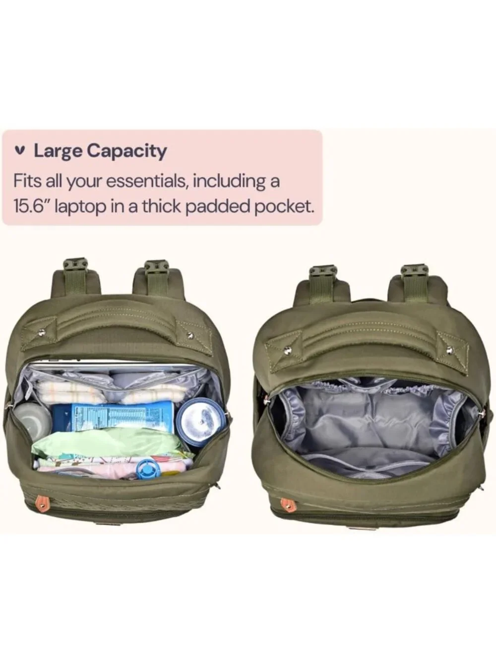 Large Waterproof Diaper Bag Backpack for Travel | Unisex Baby Bag with Changing
